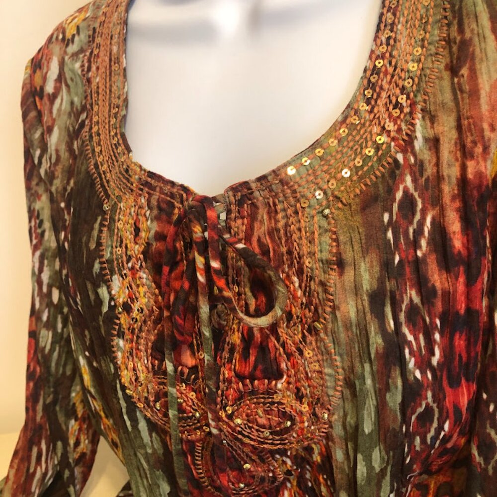 Kim Rogers Bohemian Style Tunic Top - Size 2X - Picture 10 of 14